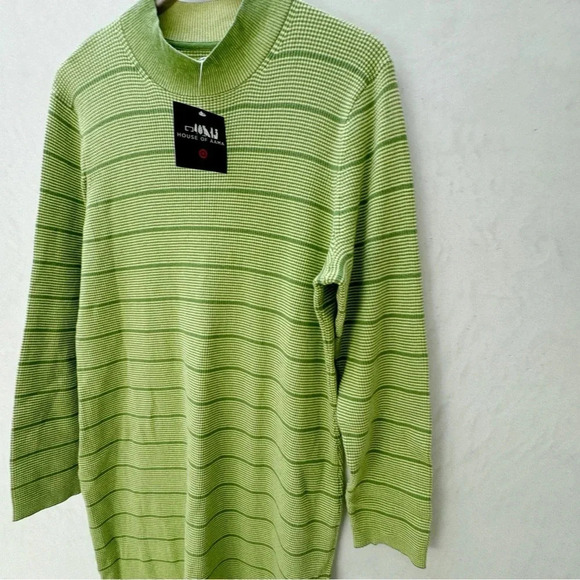 NWT House of Aama || High Neck Maxi Knit Dress in Vivid Green XXL - Picture 8 of 10